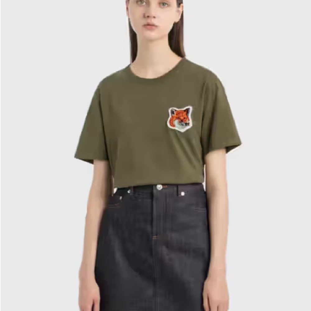 Maison Kitsuné | Velvet Large Fox Head Patch Classic T-Shirt